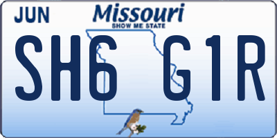 MO license plate SH6G1R