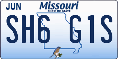 MO license plate SH6G1S