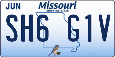 MO license plate SH6G1V