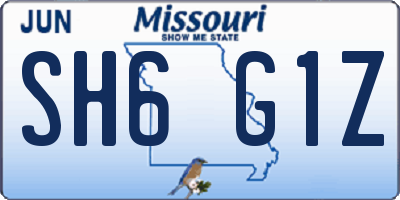 MO license plate SH6G1Z