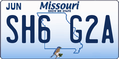 MO license plate SH6G2A