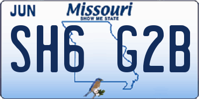 MO license plate SH6G2B