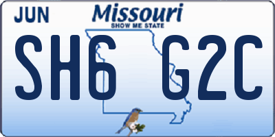 MO license plate SH6G2C