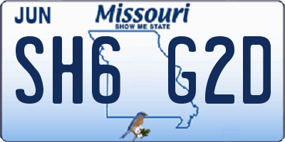 MO license plate SH6G2D