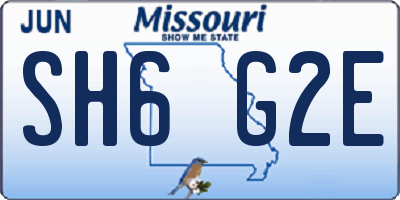 MO license plate SH6G2E
