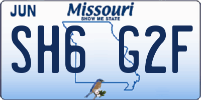 MO license plate SH6G2F