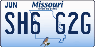 MO license plate SH6G2G