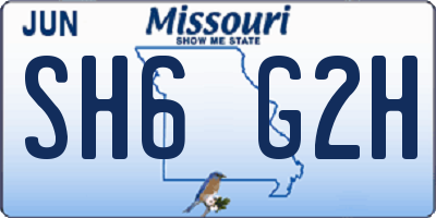 MO license plate SH6G2H