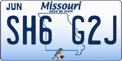 MO license plate SH6G2J