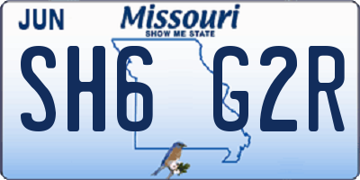 MO license plate SH6G2R