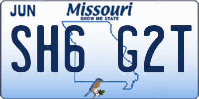 MO license plate SH6G2T