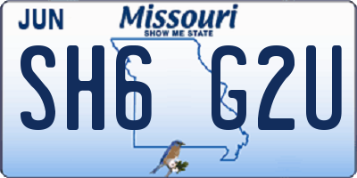 MO license plate SH6G2U