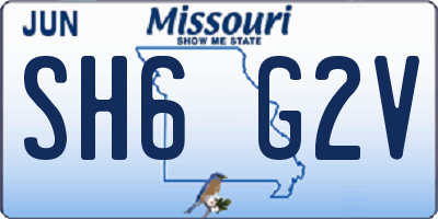 MO license plate SH6G2V