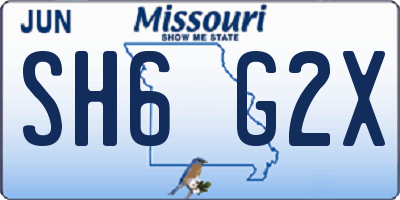 MO license plate SH6G2X