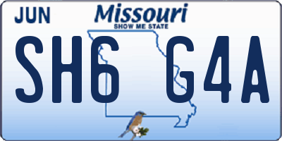 MO license plate SH6G4A