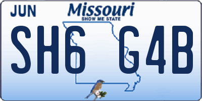 MO license plate SH6G4B