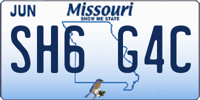MO license plate SH6G4C