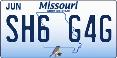 MO license plate SH6G4G