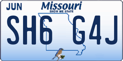 MO license plate SH6G4J