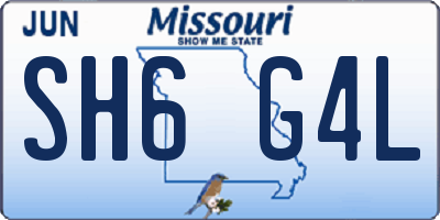 MO license plate SH6G4L