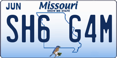MO license plate SH6G4M
