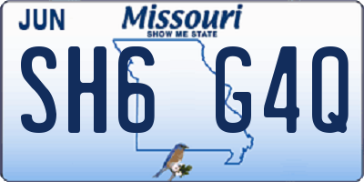 MO license plate SH6G4Q