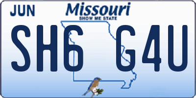 MO license plate SH6G4U