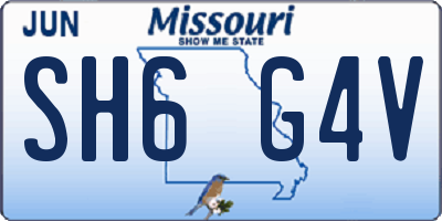 MO license plate SH6G4V
