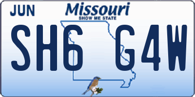 MO license plate SH6G4W