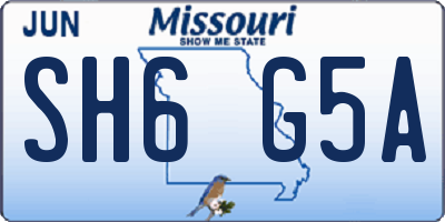 MO license plate SH6G5A