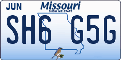 MO license plate SH6G5G