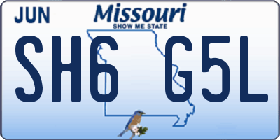 MO license plate SH6G5L