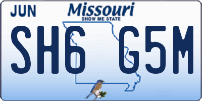 MO license plate SH6G5M