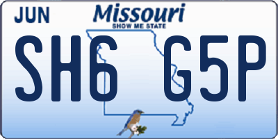 MO license plate SH6G5P