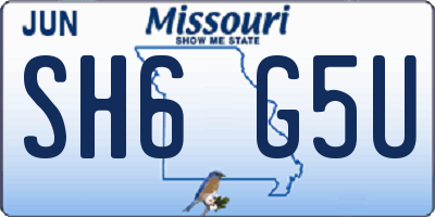 MO license plate SH6G5U