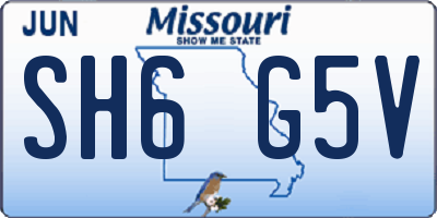 MO license plate SH6G5V