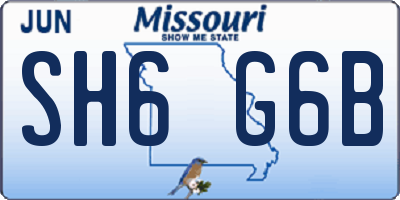 MO license plate SH6G6B
