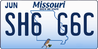 MO license plate SH6G6C