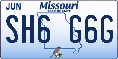 MO license plate SH6G6G