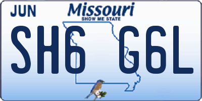 MO license plate SH6G6L