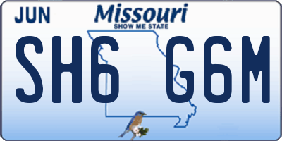 MO license plate SH6G6M