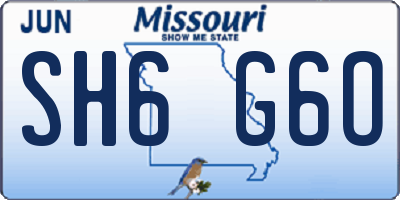MO license plate SH6G6O