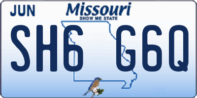 MO license plate SH6G6Q