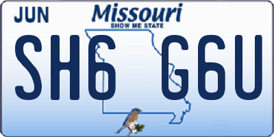 MO license plate SH6G6U
