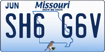 MO license plate SH6G6V