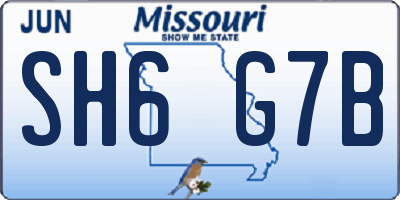 MO license plate SH6G7B