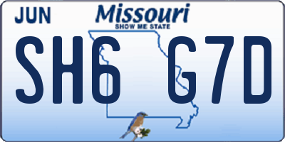 MO license plate SH6G7D