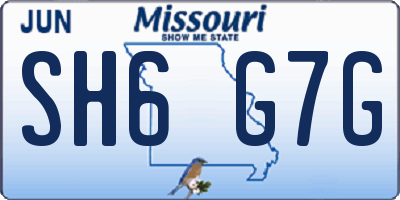 MO license plate SH6G7G