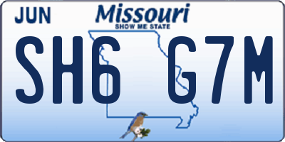 MO license plate SH6G7M