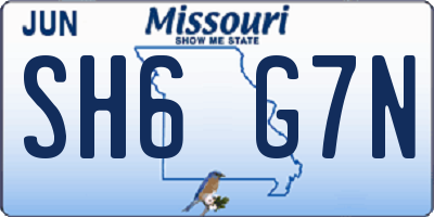 MO license plate SH6G7N